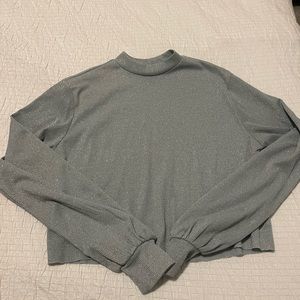 Beach Riot Silver Cropped Sweater